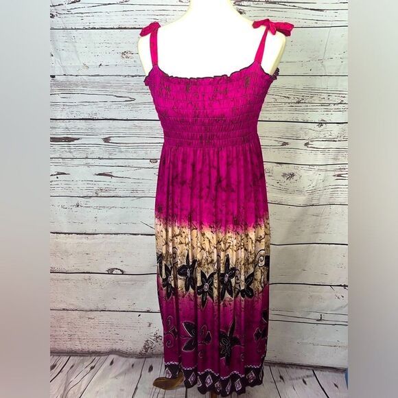 Boho Floral Mini Tie Dye Summer Dress - Picture 1 of 7